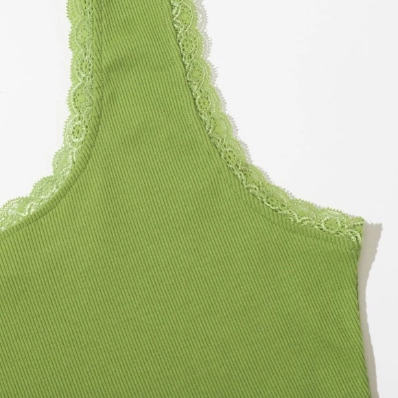 Lace Trim Rib-knit Tank Top - Picture 4 of 5